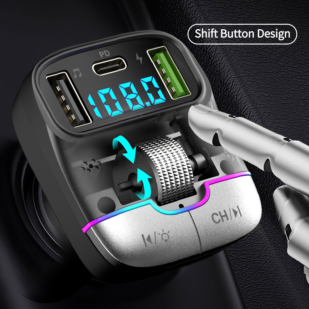 Lecteur MP3 de voiture compatible Bluetooth GZ01, chargeur de charge rapide, téléphone mains libres, sonore sans perte, adaptateur de voiture BT sans fil