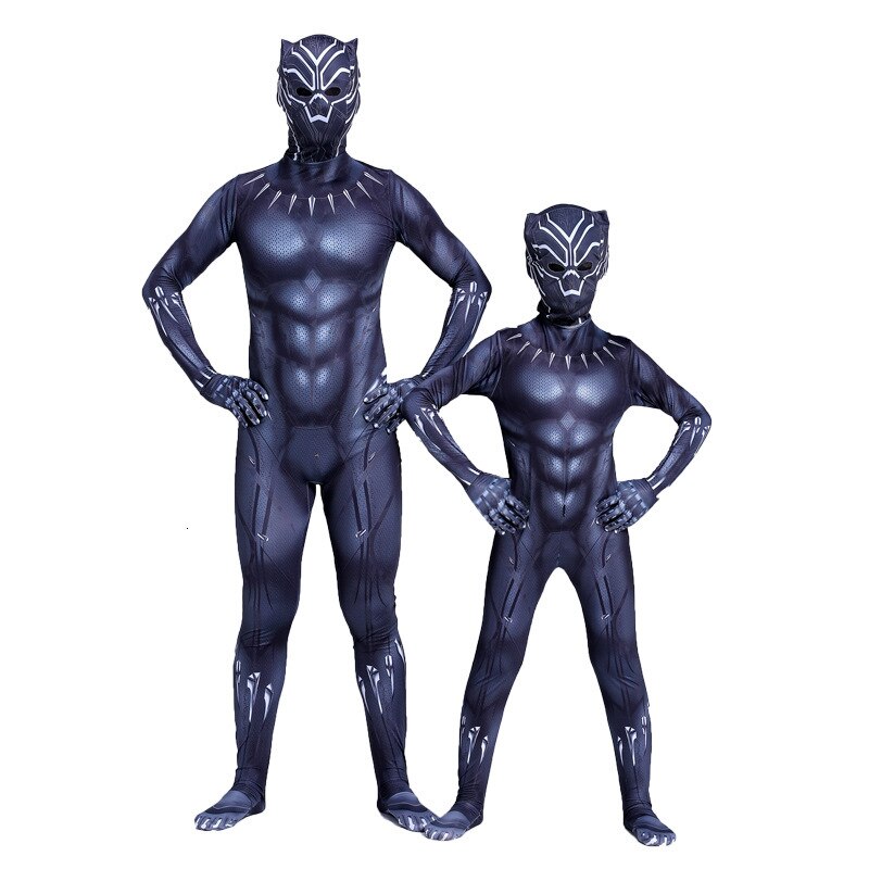 Costumes de panthère noire déguisement d'halloween capitaine amérique guerre civile film Marvel panthère noire cosplay enfants super-héros Costume: 100
