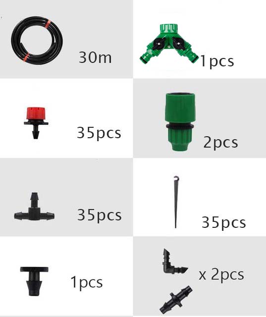 30m Automatic Micro Drip Irrigation System Garden Irrigation Spray Self Watering Kits with Adjustable Dripper: 30M watering