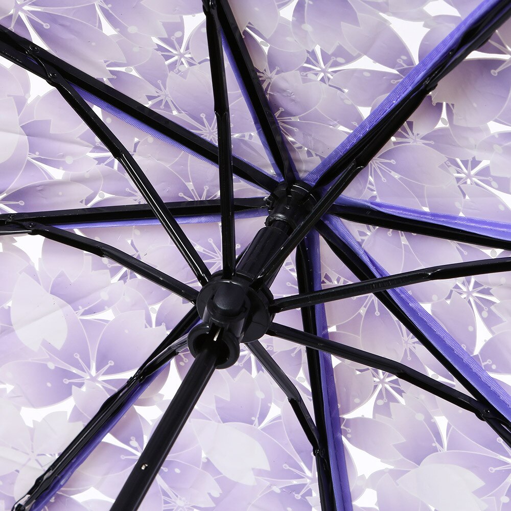 2020NEW 3 Fold Umbrella Cherry Blossom transparent three fold umbrella Transparent Clear Umbrella Blossom Mushroom