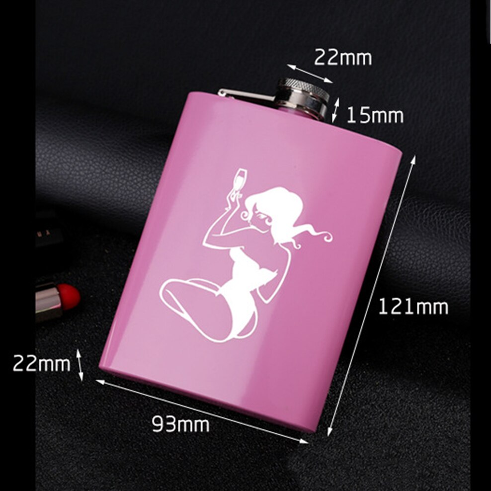 8Oz Rvs Dames Wijn Kruik Rose Rode Wijn Fles 235Ml Outdoor Draagbare Kleine Fles Mini Platte heupfles