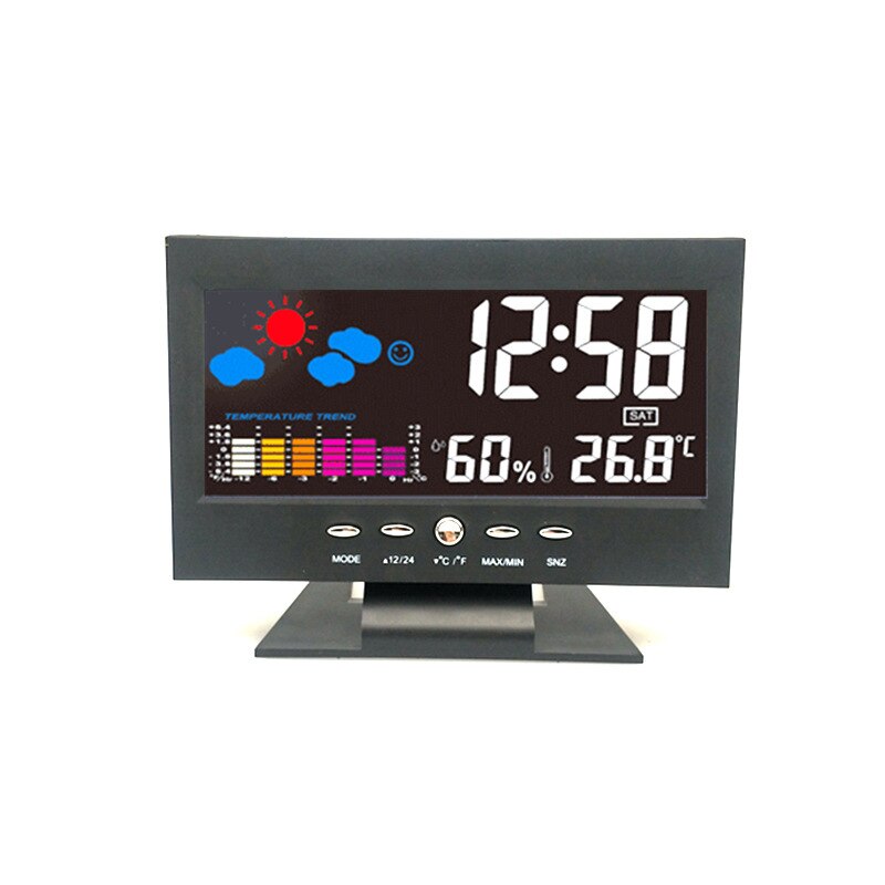 Indoor Weather Station Desk Clock Thermometer Hygrometer LCD Electronic Digital Calendars Alarm Clock Temperature Humidity Meter