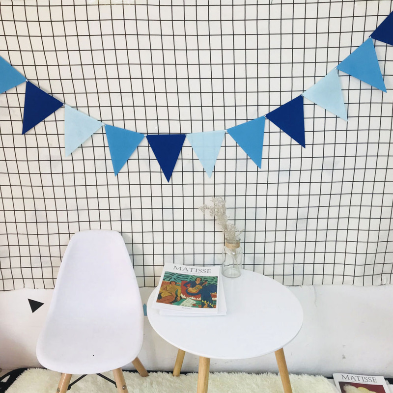 Effen Kleur Driehoek Multicolour Vlaggen Kids Decor Handgemaakte Een Bed Opknoping Teepees Babykamer Kinderen Slaapkamer Muur Decoratie