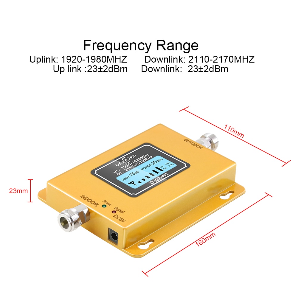 70db 3G 2100 Repeater Mobiele Telefoon Signaal Repeater Mobiele 2100Mhz Signaal Booster Versterker Lcd Lte Wcdma Umts