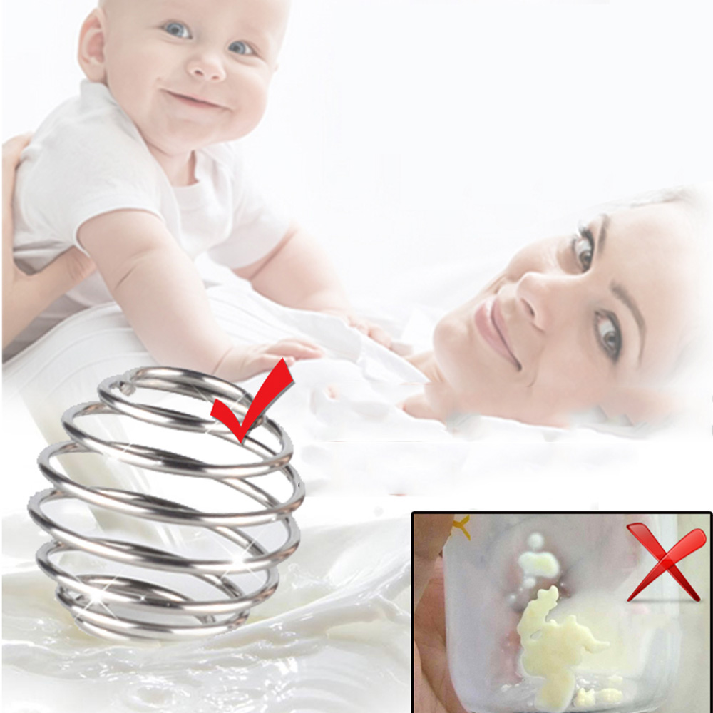 4 pièces en acier inoxydable protéine secouer Shaker fil boule mélangeur jus mélange fouet printemps balles mélange boule outil de cuisine de