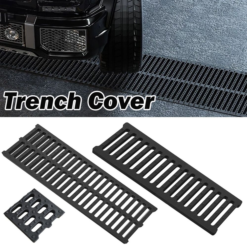 Couvercle de tranchée haute résistance, résine rectangulaire en plastique, plaque de tranchée d'égout, grille noire, Drain de sol de Garage extérieur