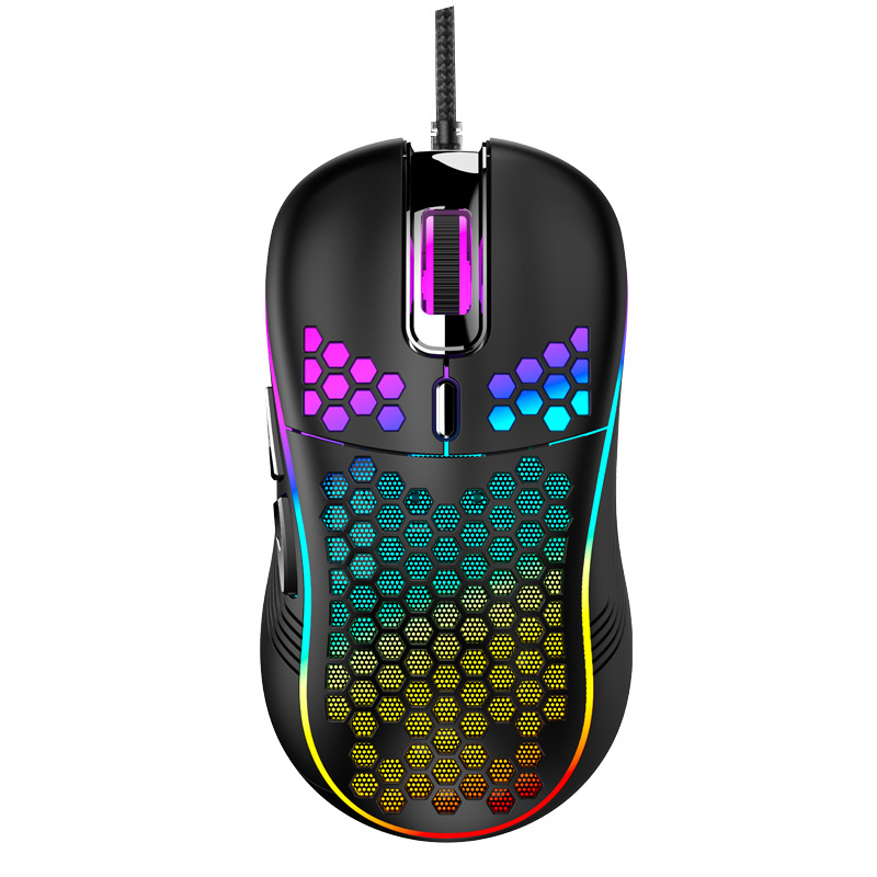 2022 Gaming Mouse USB Wired Mice RGB Backlight 6 Keys Mouse For PC Gaming Mouse Laptop Computer Game Mouse Hollow Mice&amp;Keyboards: black