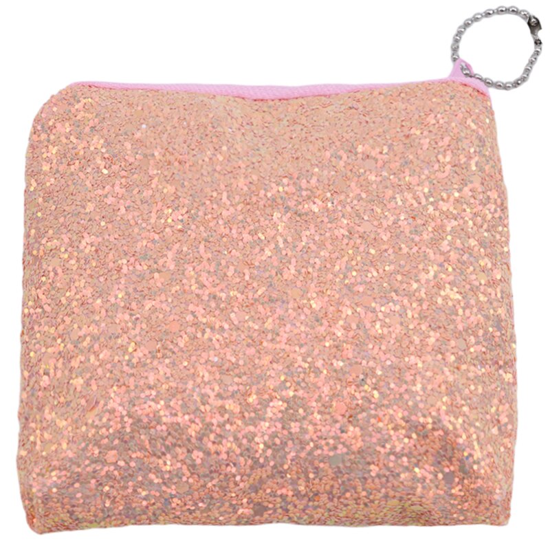 Kvinner lommebok glitter paljett veske luksus paljett mynt veske dame kredittkortholder kvinne walle: Rosa