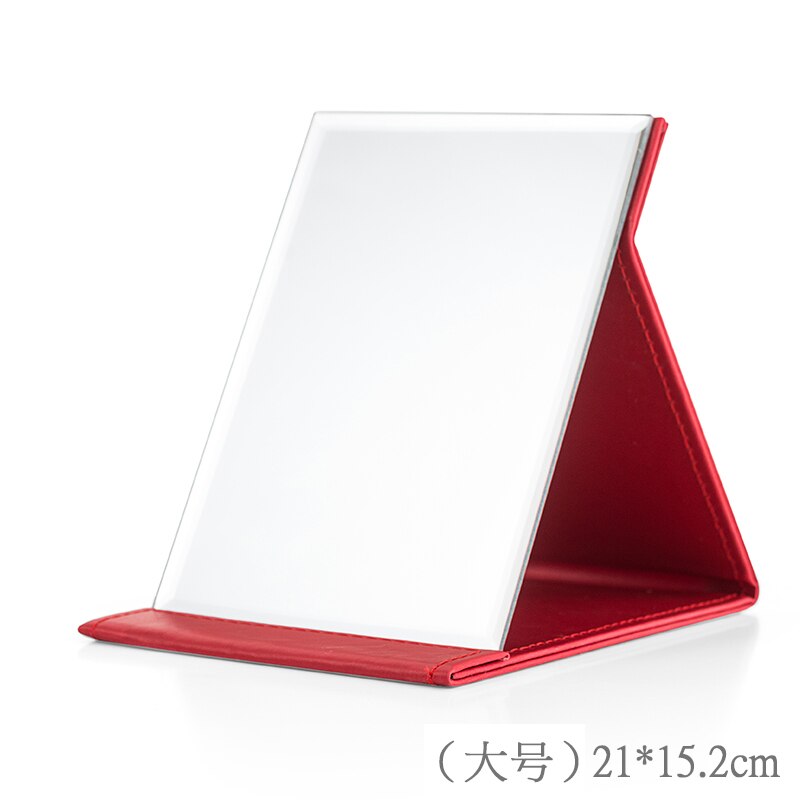 Espejo para maquillaje plegable, mesa portátil HD para dormitorio de estudiantes, Princesa, tamaño femenino, espejo de tocador y escritorio ajustable: Large red