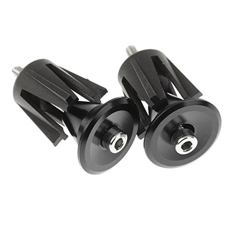 1 paar Fietsstuur Ends Fietsonderdelen Aluminium MTB Fiets Handvat Bar Grips Pluggen Caps Voor Fiets Onderdelen Black