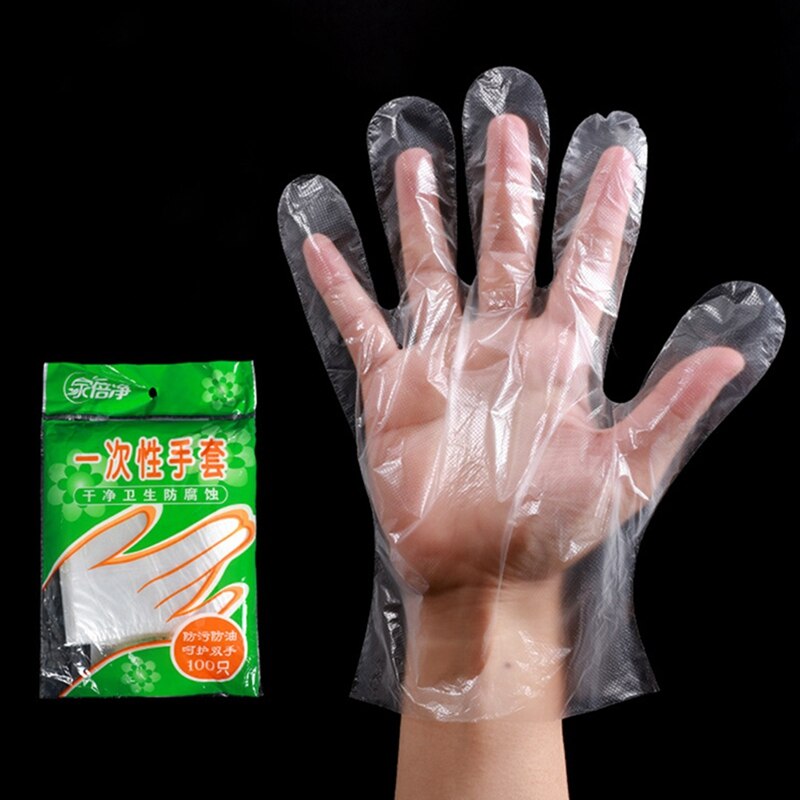 100 stuks plastic wegwerphandschoenen voor restaurantkeukens, barbecues, milieuvriendelijke voedselhandschoenen, beschermende handschoenen