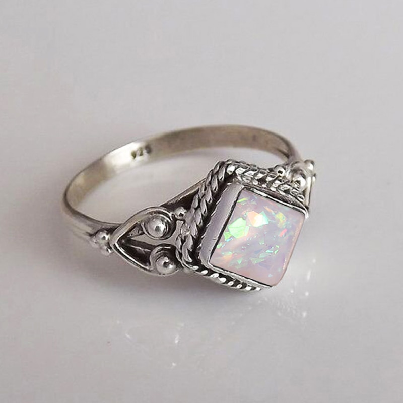 Huitan Kleurrijke Gesimuleerde Opal Ring Voor Vrou... – Grandado