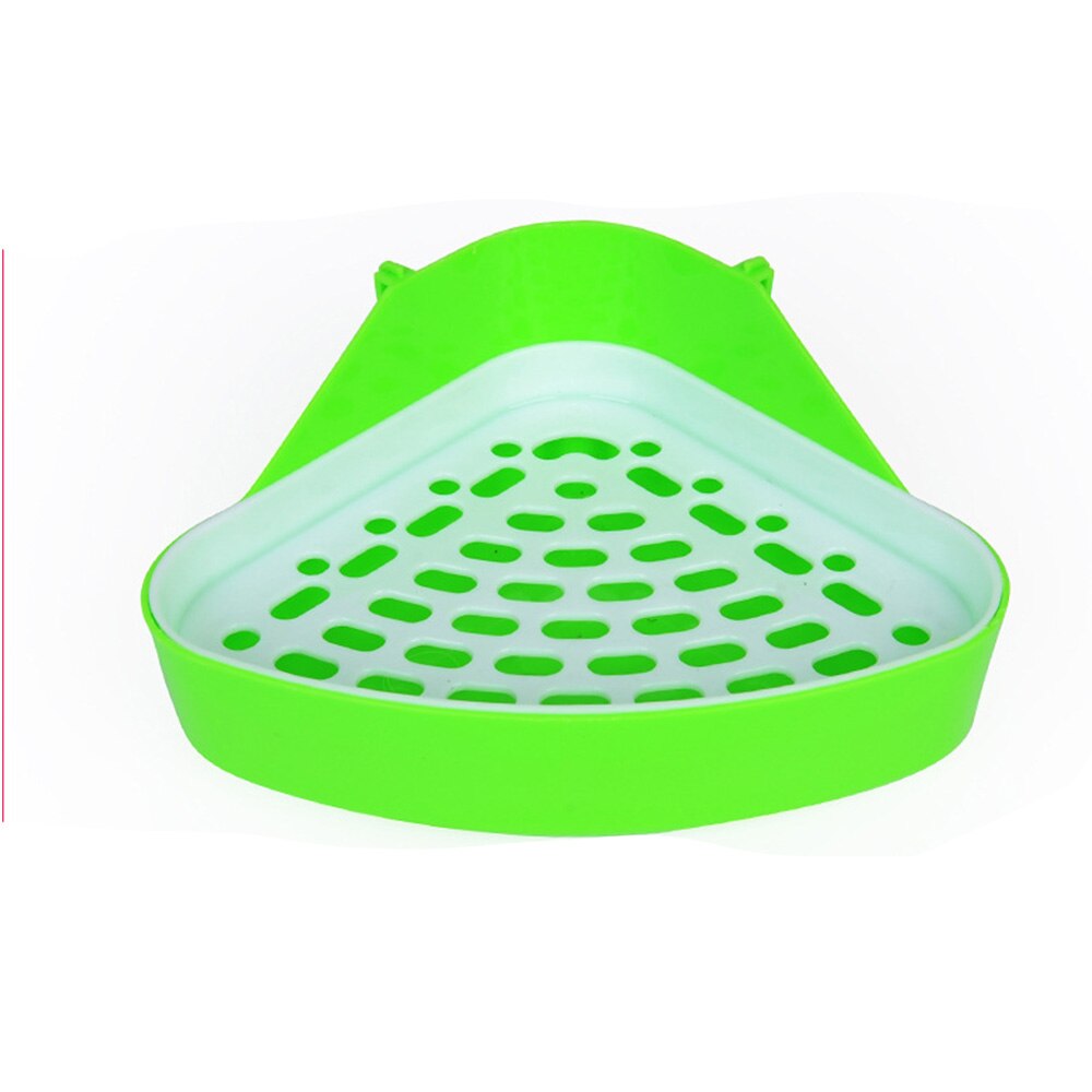 Pet Cat Corner Toilet Litter Trays Rabbit Litter Clean Box Triangle Toilet Potty Trainer Hamster Chinchilla Guinea Pig Bunny: Green