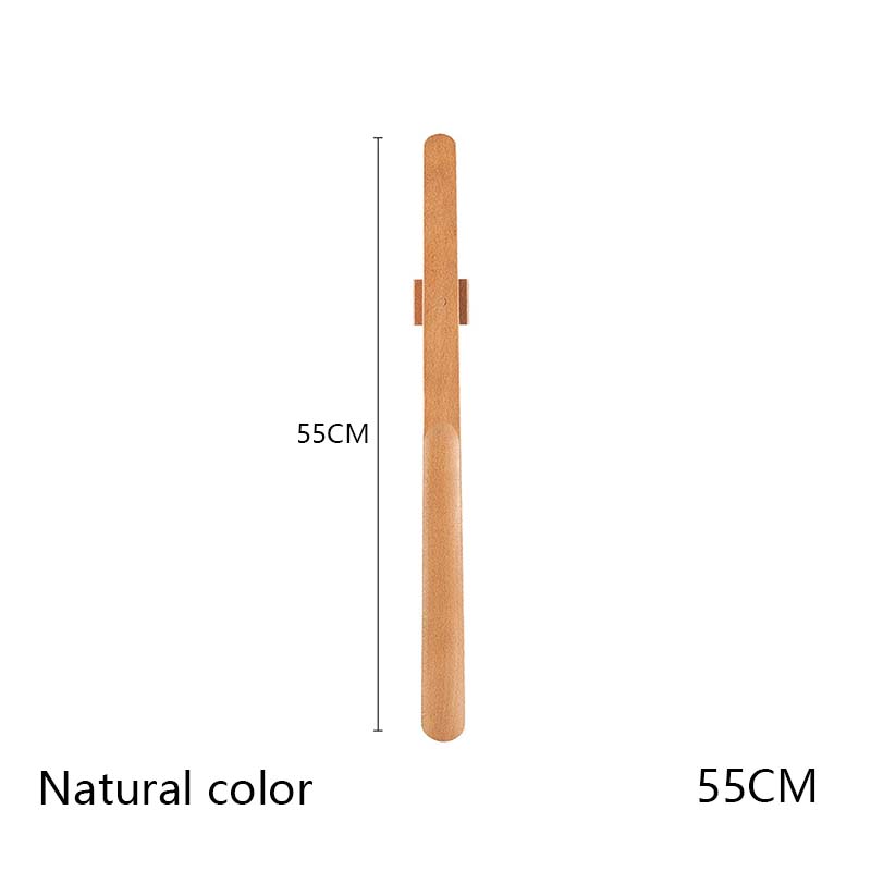 55CM Shoe Puller Magnetic shoehorn Wear Shoe Easier Horn for shoes Wooden handle Long shoe spoon: Brown