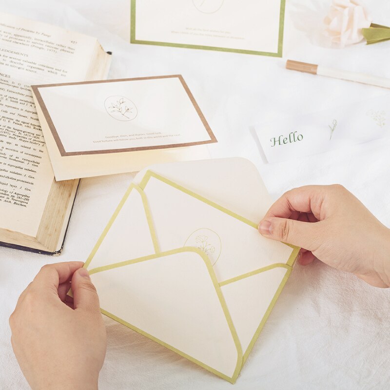 Greeting Card Envelope Set Warm Wishes Series Fresh Art Birthday Blessing Card Stationery School Office Supplies