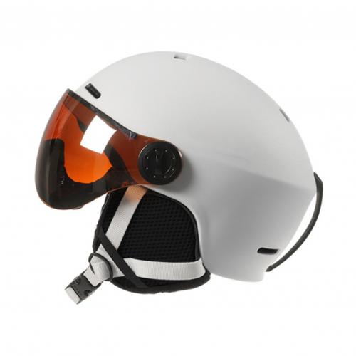 Homem feminino inverno esportes de neve esqui ciclismo integralmente moldado snowboard capacete de esqui ciclismo capacete capacete de snowboard: Matte White / M