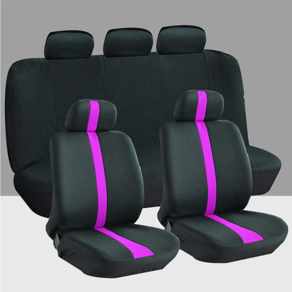 9 unids/set cubierta Universal de asiento de coche cubiertas de asiento completo Interior de coche decoración (rojo): Rosy