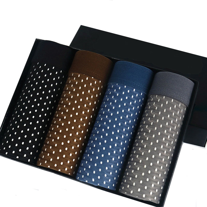 4 sztuk/partia plus rozmiar bokserki bielizna męska bambusa mężczyzna bokser przezroczysty człowiek dziura męska zestaw Figa oddychające męskie Underware