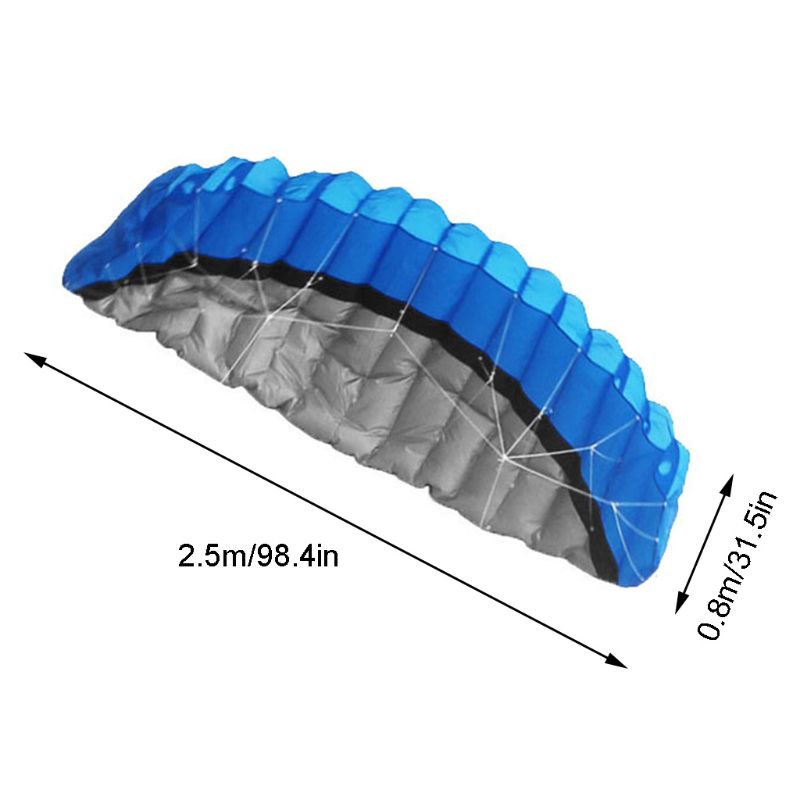 Dubbel linje stunt 2.5m parafoil drake mjuk skelettfri drake fallskärm kul leksak  f3me