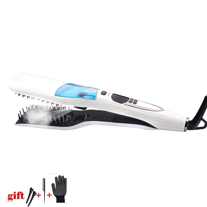Peine alisador de pelo a vapor, cepillo alisador de pelo eléctrico, peine , plancha plana , recubrimiento de cerámica, LCD, vaporizador
