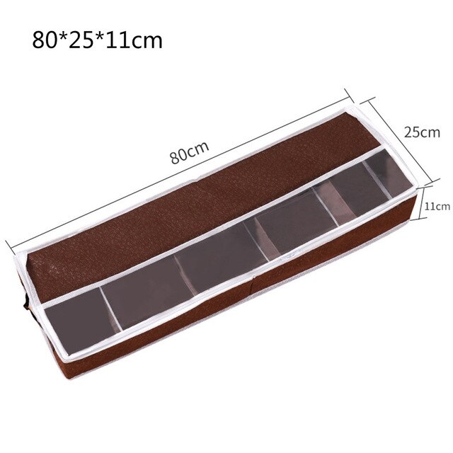 Folding Washable Shoes Storage Box With Zipper PVC Cover Shoe Organizer Boxes Bamboo Charcoal Fiber Non-woven Fabric Storage Box: B