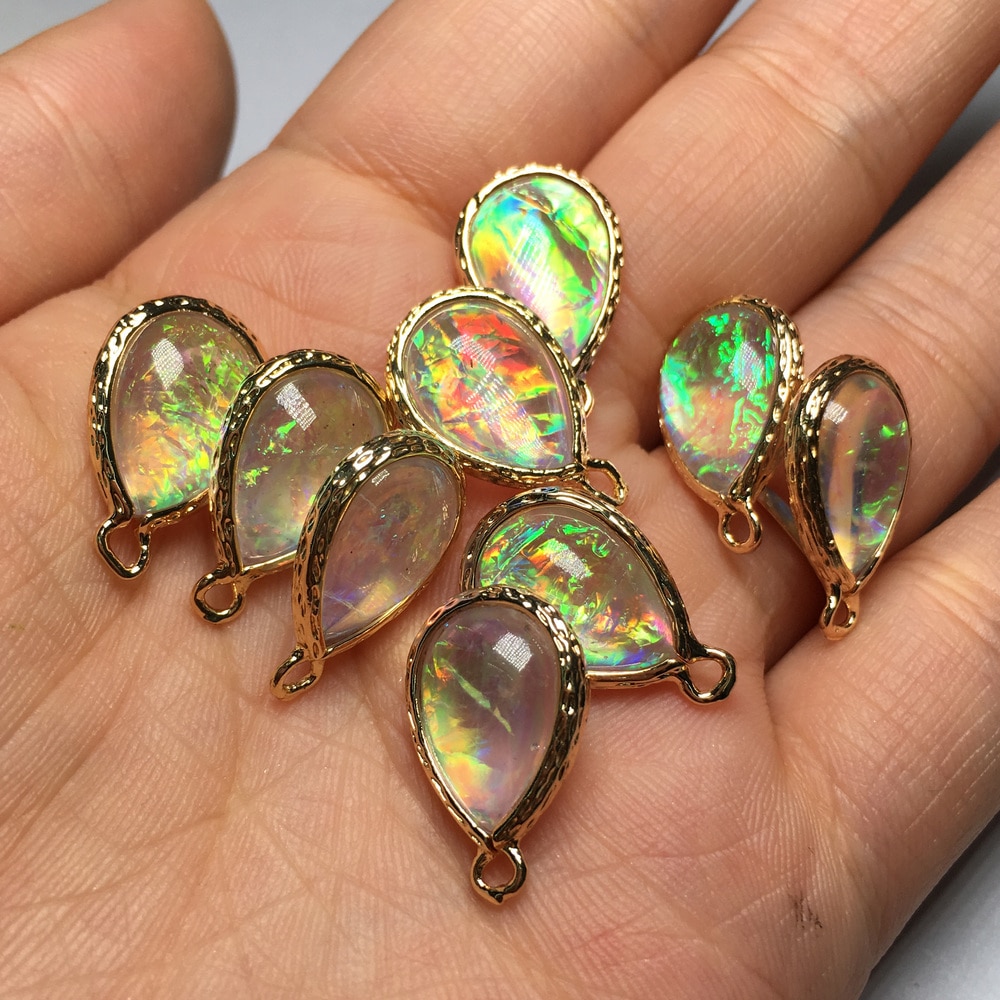 Water Natuurlijke Opal Hangers & Ketting Regenboog Hangers Voor Sieraden Maken Levert Vrouwen Mannen Sieraden 13X18 Mm 15X23 Mm
