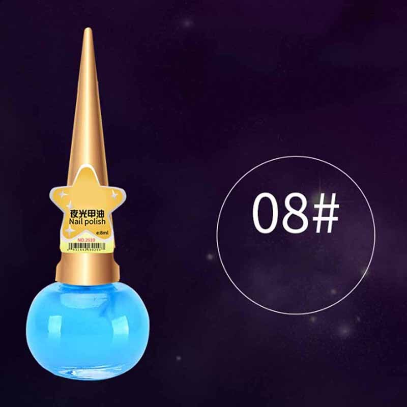 Vernis à ongles en Gel Fluorescent, Non toxique, 12 couleurs, néon lumineux, 14ML, à la , brille dans la nuit, pour femmes et enfants: 8