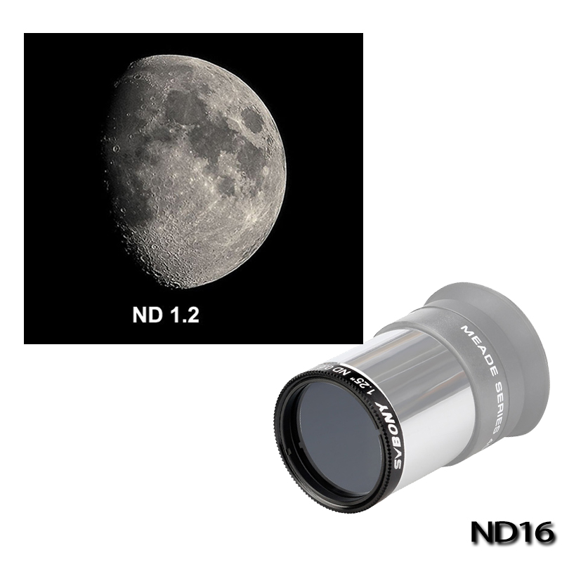 SVBONY SV139 1.25" ND4 /ND8/ ND16/ ND1000 Neutral Density Filter for Telescope Eyepiece Reduce Moon Surfaces Overall Brightness: Mint