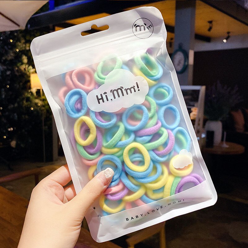 50 pz/set fasce per capelli elastici per bambini colore della caramella corde per capelli per bambini dolce principessa neonata bambini bambini elastico titolare coda di cavallo: style2