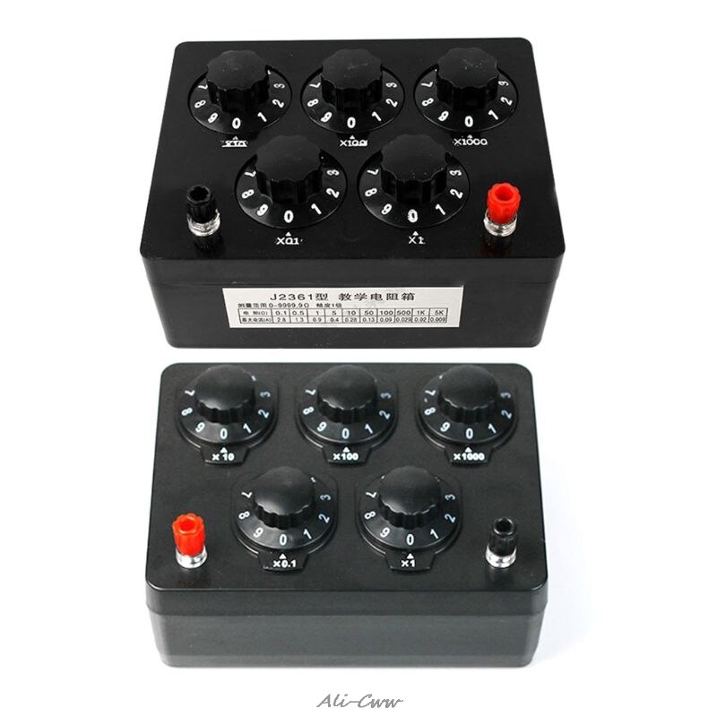 Caja de resistencia Variable de 0-9999,9 Ohm, equipo Experimental de resistencias para enseñanza física y escolar