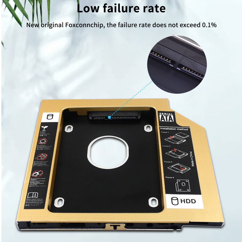 Tishric Hdd Caddy 9.5Mm/12.7Mm Voor 2.5 "Ssd Hdd Case Optibay Universele Aluminium Sata 3.0 Harde schijf Behuizing Adapter Voor Laptop