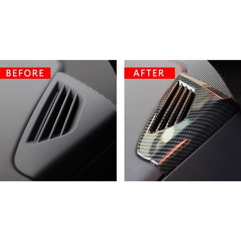 Front Air Vent Cover 2 Pieces for Tesla Model X ABS Plastic Car Accessories (Front Air Vent Cover, Imitation Carbon Fi