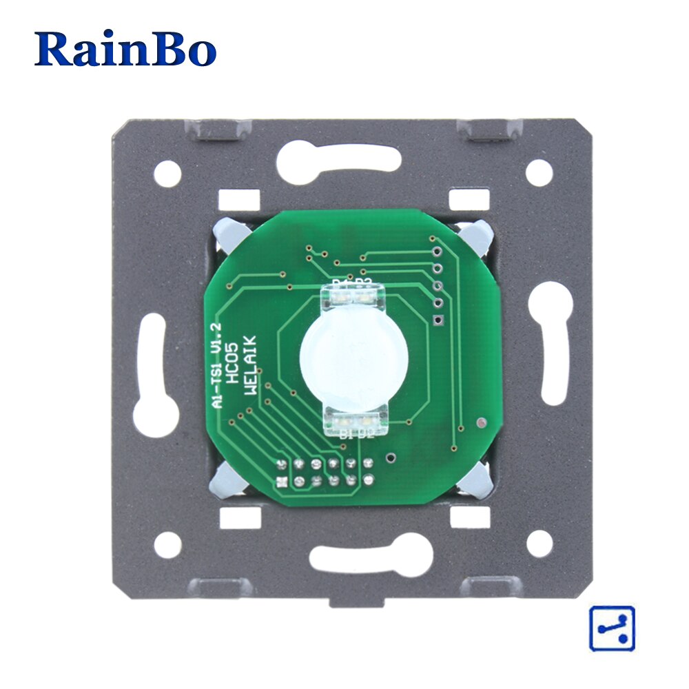 RainBo Touch-Schakelaar module-DIY Parts-Fabrikant Muur-Schakelaar EU 1gang-2way Touch-Screen Wall- licht-Schakelaars 110 ~ 250V-A912