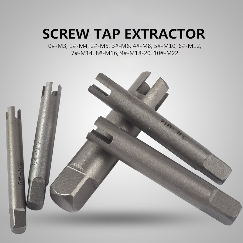 Screw Tap Extractor Steel Broken Head Taps Remover Stripped Screw Tap Extractor Set Screw Removal Tools M3-M22