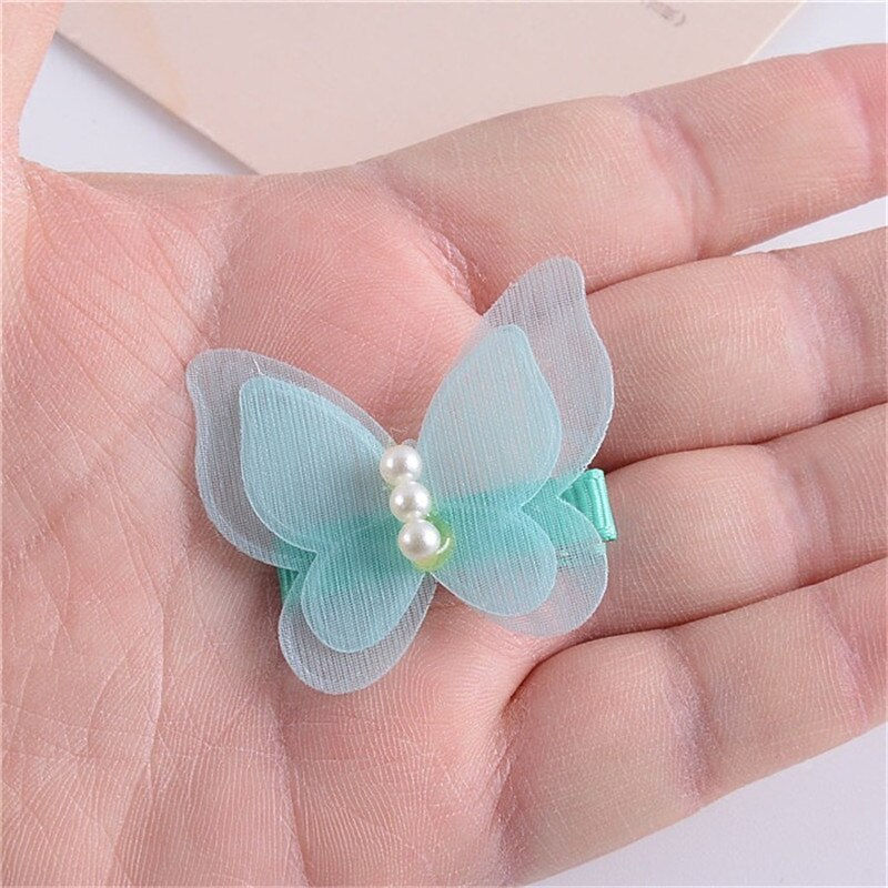 8 Stks/partij Candy Kleur Boog Vlinder Haar Clips Meisjes Haar Grips Kids Haarspeld Hoofddeksels Mode Accessoires