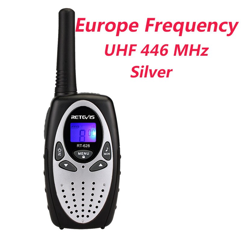 1pc Walkie Talkie Kids Radio Station RETEVIS RT628 0.5W Hf Transceiver Ham Radio UHF Two Way Radio J1026: Silver Europe