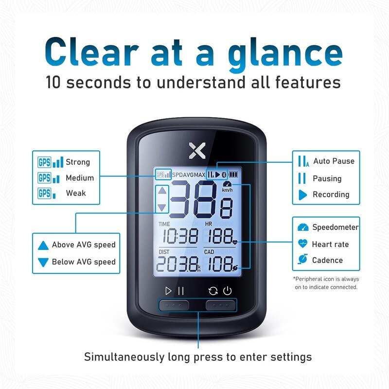 XOSS G+ Cycling GPS Computer English Version Small G Bicycle GPS Code Table Speedometer Bike Accessories