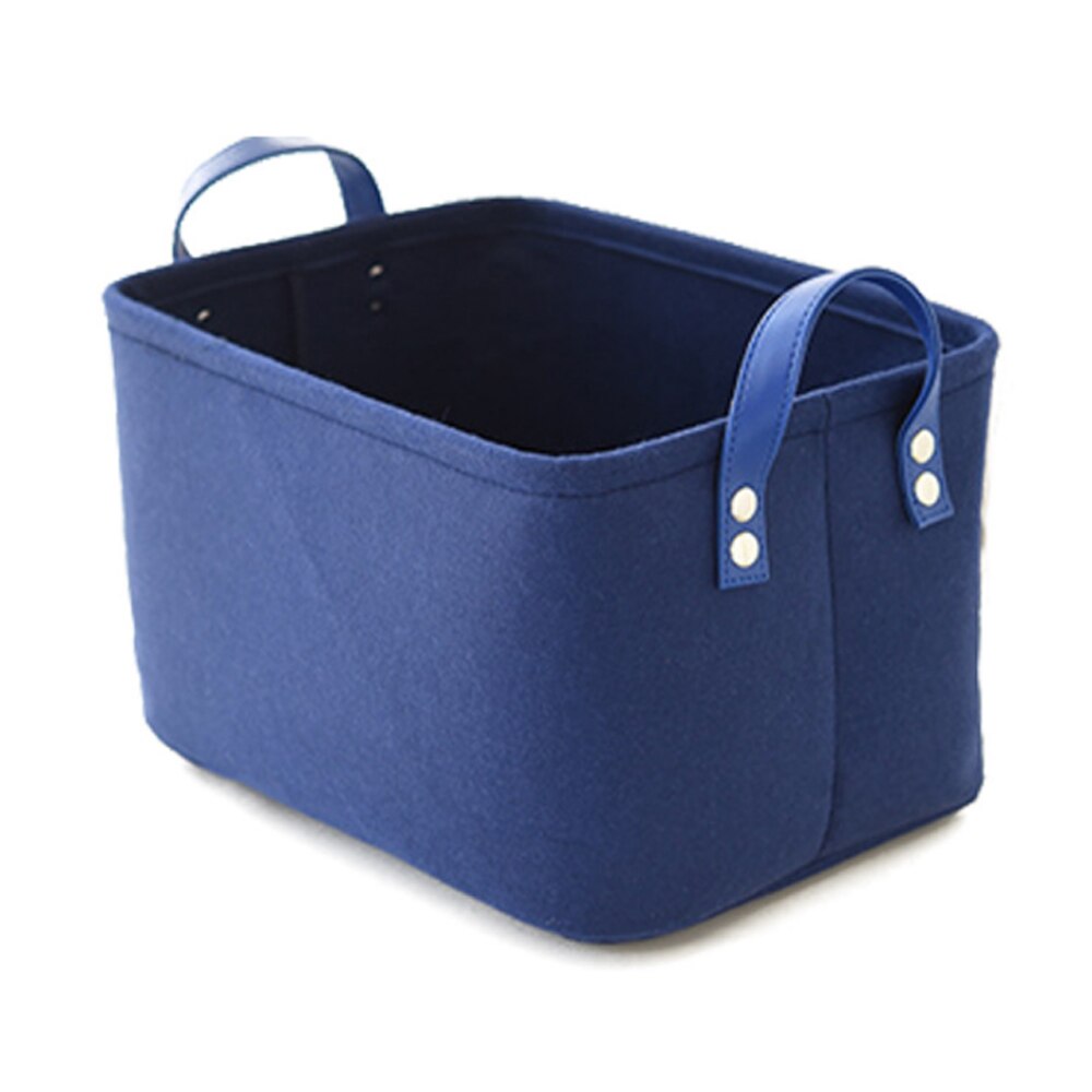 Urijk pliable jouet panier à linge laine feutre paniers de rangement vêtements sales panier support de jouet sac de rangement maison organisateur conteneur: blue / 33x23x20cm