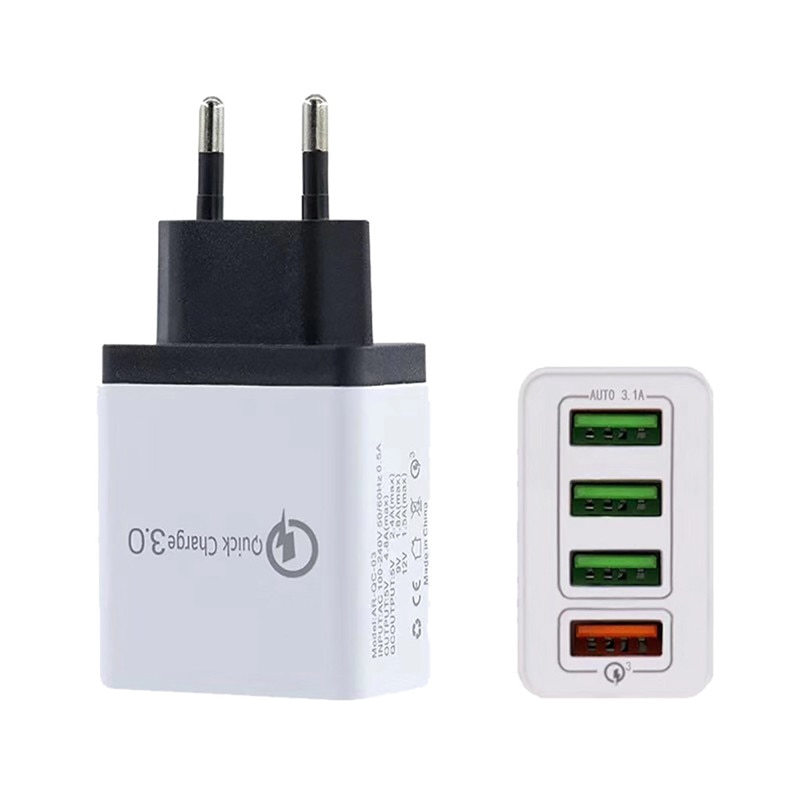 QC 3.0 Quick Charge 4 Port USB Lader Snel Opladen EU US Plug Adapter Muur Mobiele Telefoon Oplader Voor IPhone samsung Xiaomi