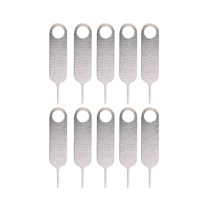 10-Stil-SIM-Karten-Entferner, praktischer Auswurfstift für SD-Karten, ultraleichter Karten-Stift, SIM-Karten-Tablett, Auswerfernadel für Smartphone: Silber