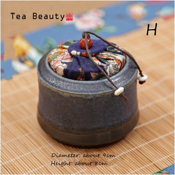 WIZAMONY Top Grade Wooden Plug Chinese Ceramics Eco-Friendly Tea Caddy Canister Porcelain Jar box Chinese style: H