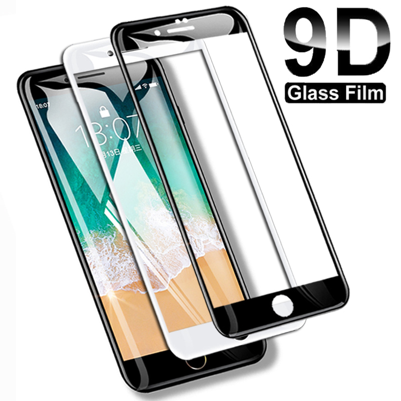 9D couverture complète verre trempé pour iPhone 8 7 6 6S Plus 5 5S SE protecteur d'écran sur iPhone 11 Pro XS Max X XR Film de protection