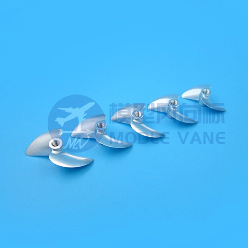 RC high speed racing boat metal propeller 2-blade M4 threaded shaft size 30-45mm outer diameter CNC 7075 aluminum alloy props