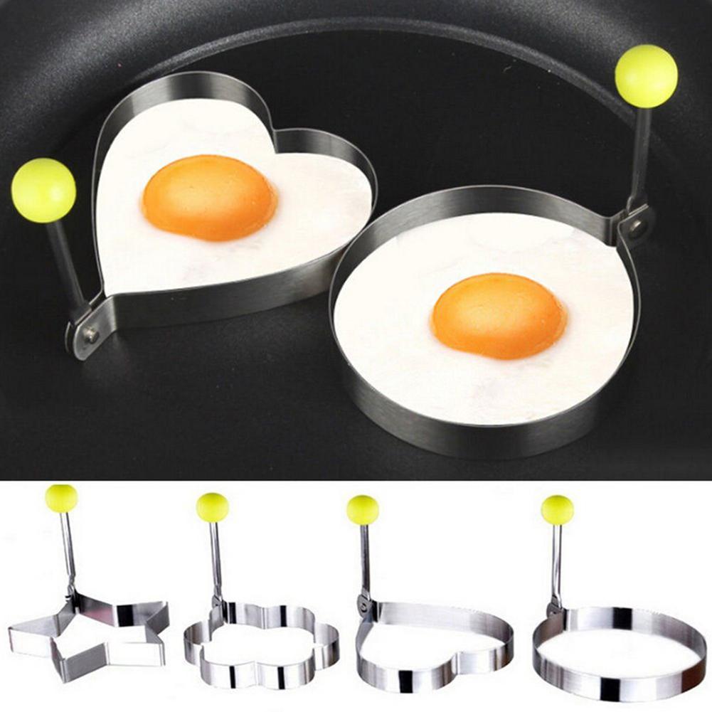 Molde para huevos fritos DIY de 4 estilos, acero inoxidable, forma bonita, anillos de cocina para cocinar, herramientas para desayuno de huevos, moldes para freír, U6V4
