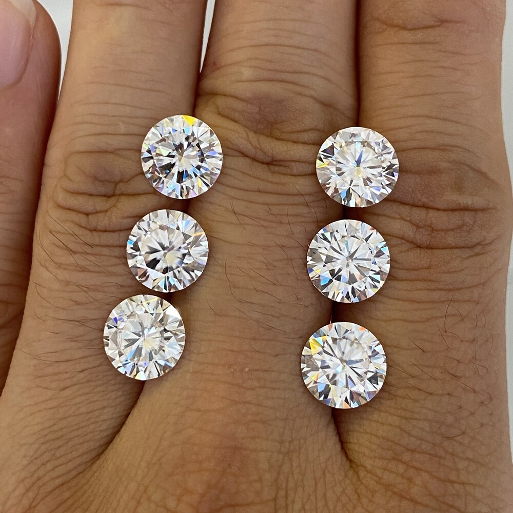 Mosangnai Round Shape 1 Karat 6.5mm D VVS1 Pass Positive Diamond Test Loose Moissanite Pirce Per Carat