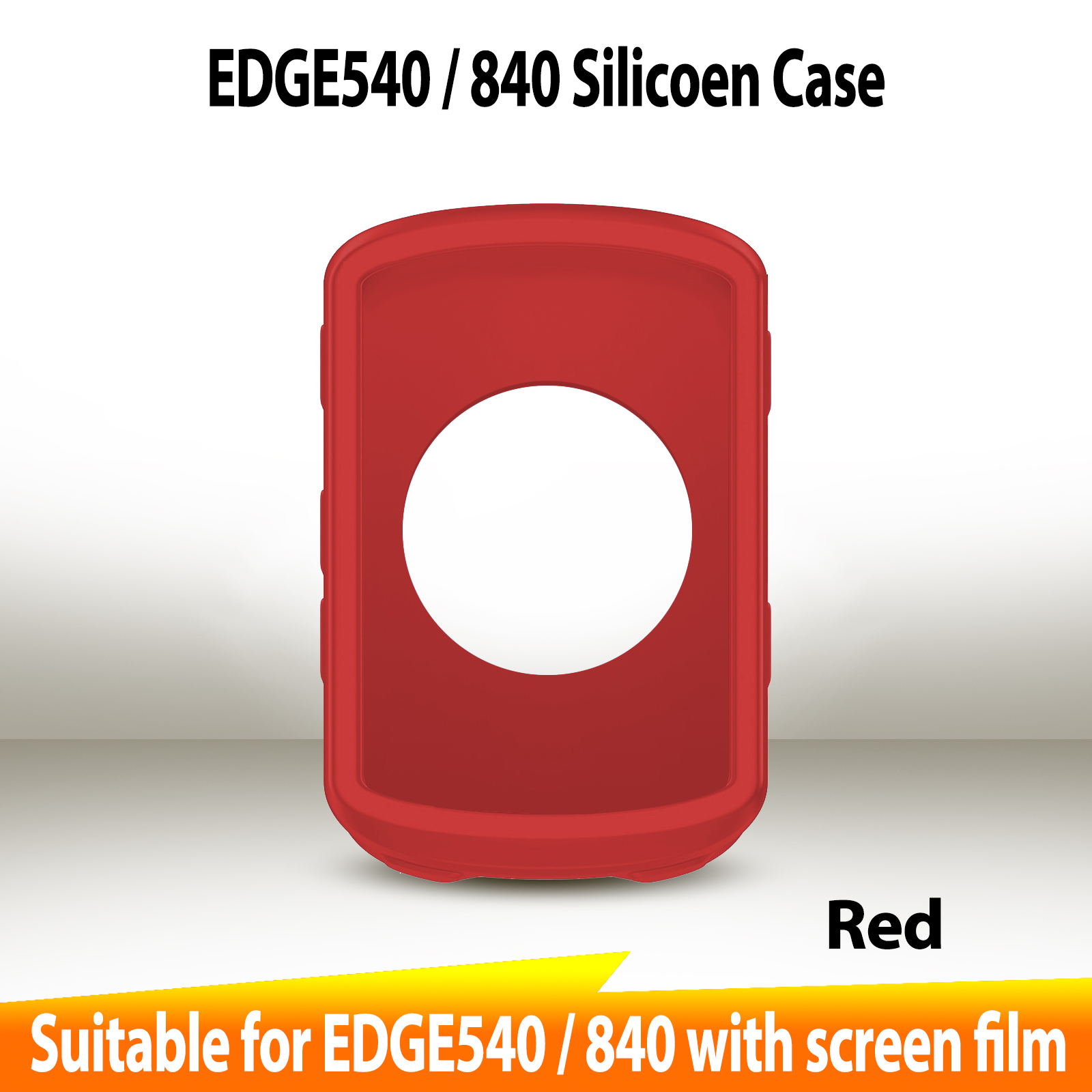 Garmin EDGE 540 840 Case GPS Bike Computer Silicone Cover Rubber Odometer Protective Case + HD Film (For Garmin EDGE540 840): Red