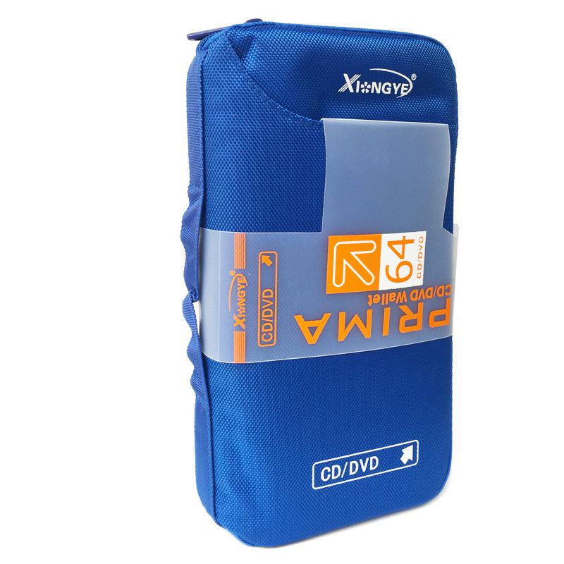 Étui de rangement pour DVD et CD, capacité de 96/64 disques, support pour voiture, sac de transport Portable pour accessoires DVD et CD: For 64 CD Blue