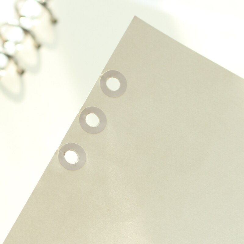 Yoofun 4 sheets/pack White&Transparent Loose-leaf hole repair sticker Binder Rings Hole Stickers Seal Stickers Paper Label