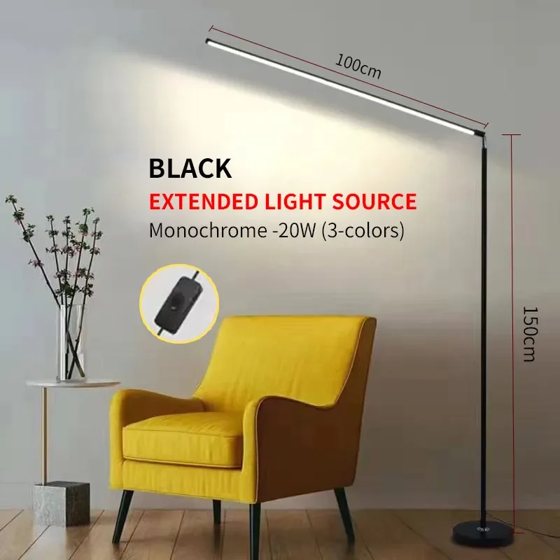 Justerbar led-gulvlampe til stue, stående leselampe, barnestudielampe, dimbar, dekorasjon for soverom og kontor: Beige / Grå