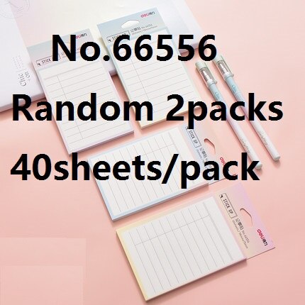 2Packs Totaal 60/80 Sheets Sitcky Note Met Lijn Verse Kleurrijke Memo Pad Studenten Kids Thuis Bericht Note School Briefpapier 66555: 66556 2packs